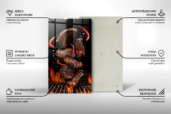 Glas Ceranfeldabdeckung Fleisch auf dem Grill