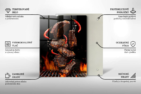 Glas Ceranfeldabdeckung Fleisch auf dem Grill