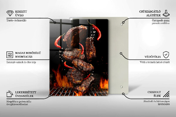 Glas Ceranfeldabdeckung Fleisch auf dem Grill