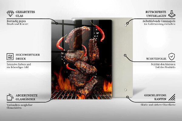 Glas Ceranfeldabdeckung Fleisch auf dem Grill