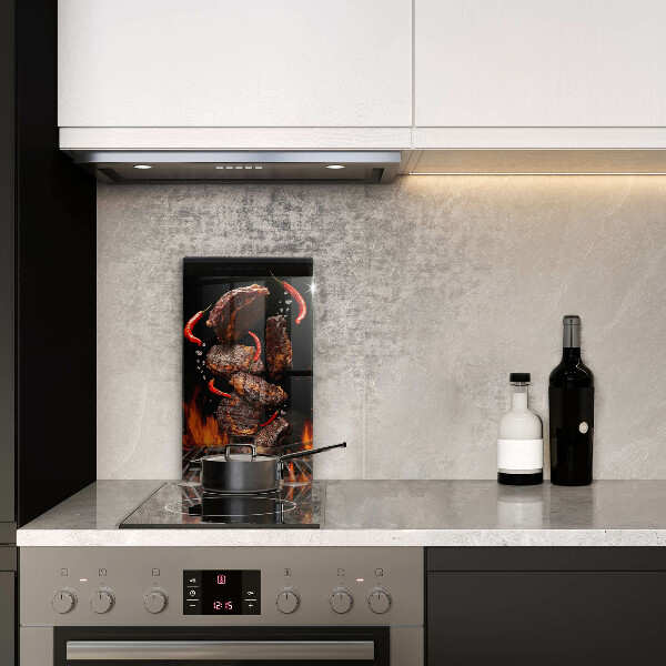 Glas Ceranfeldabdeckung Fleisch auf dem Grill