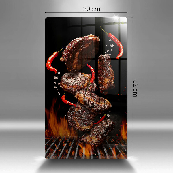 Glas Ceranfeldabdeckung Fleisch auf dem Grill