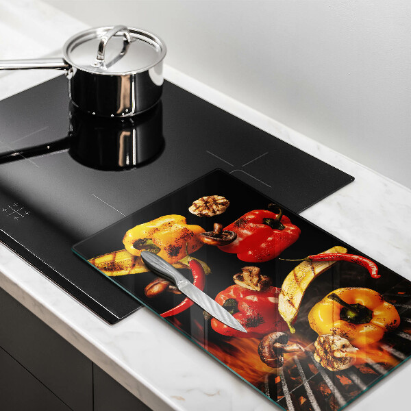 Glas Ceranfeldabdeckung Gemüse auf dem Grill
