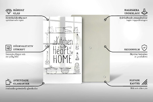 Glas Ceranfeldabdeckung Inschrift Satz