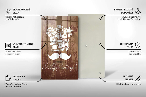 Glas Ceranfeldabdeckung I like cooking