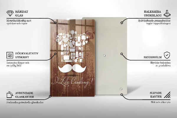 Glas Ceranfeldabdeckung I like cooking