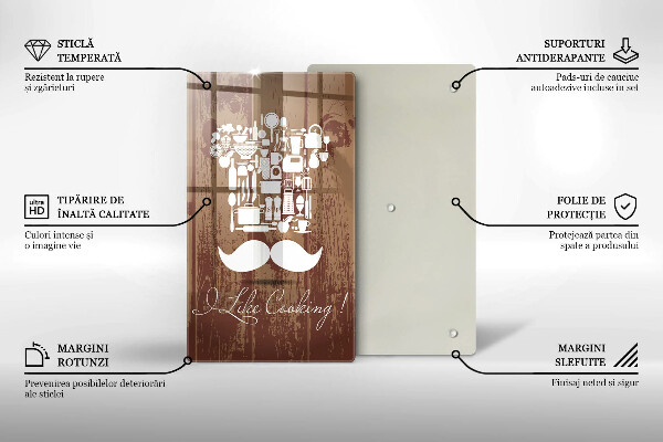 Glas Ceranfeldabdeckung I like cooking