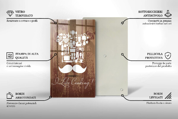 Glas Ceranfeldabdeckung I like cooking