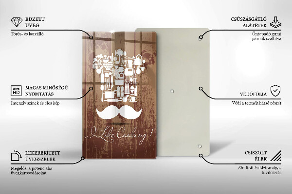 Glas Ceranfeldabdeckung I like cooking