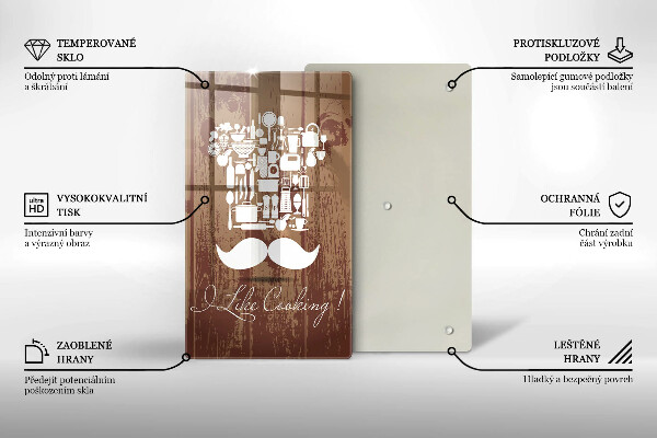 Glas Ceranfeldabdeckung I like cooking