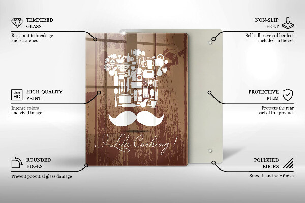 Glas Ceranfeldabdeckung I like cooking