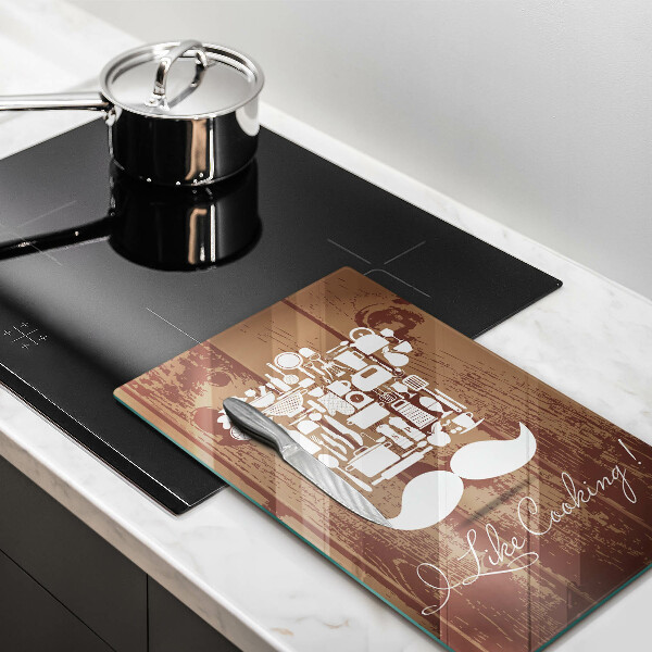 Glas Ceranfeldabdeckung I like cooking