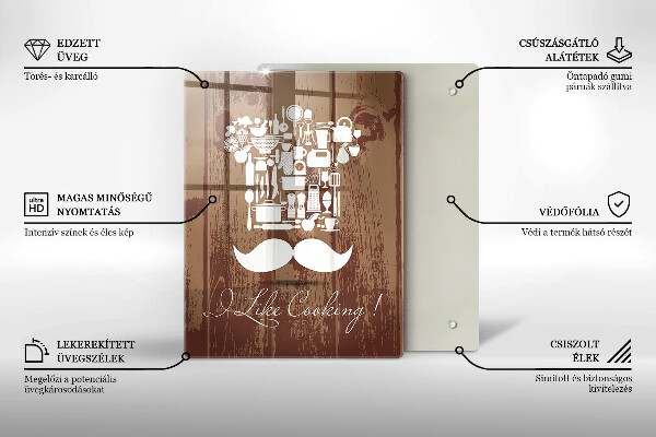 Glas Ceranfeldabdeckung I like cooking