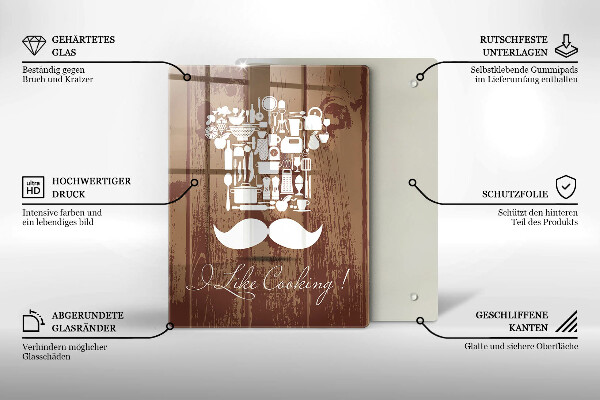 Glas Ceranfeldabdeckung I like cooking