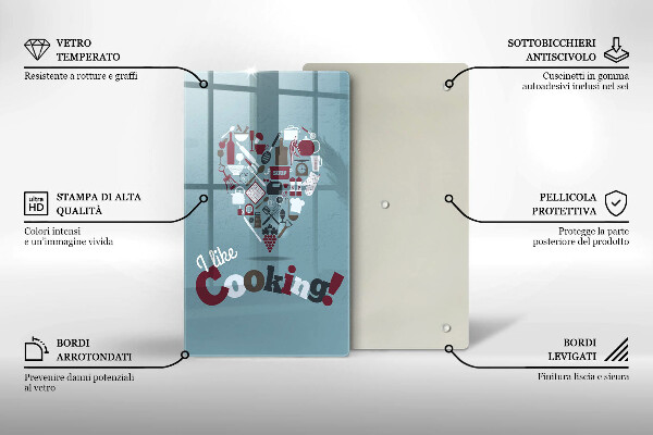 Glas Ceranfeldabdeckung I like cooking