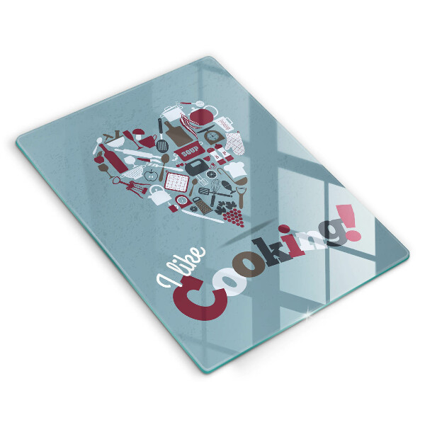 Glas Ceranfeldabdeckung I like cooking