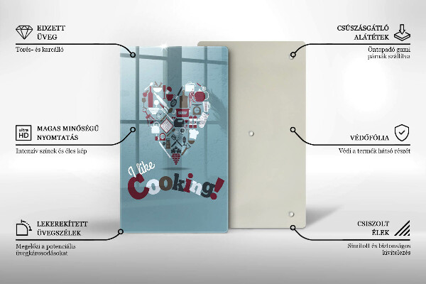 Glas Ceranfeldabdeckung I like cooking