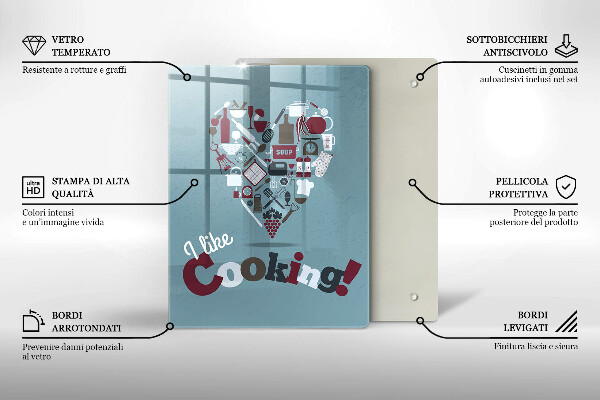 Glas Ceranfeldabdeckung I like cooking