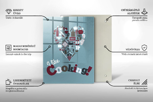 Glas Ceranfeldabdeckung I like cooking