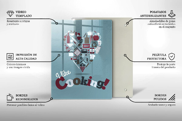 Glas Ceranfeldabdeckung I like cooking