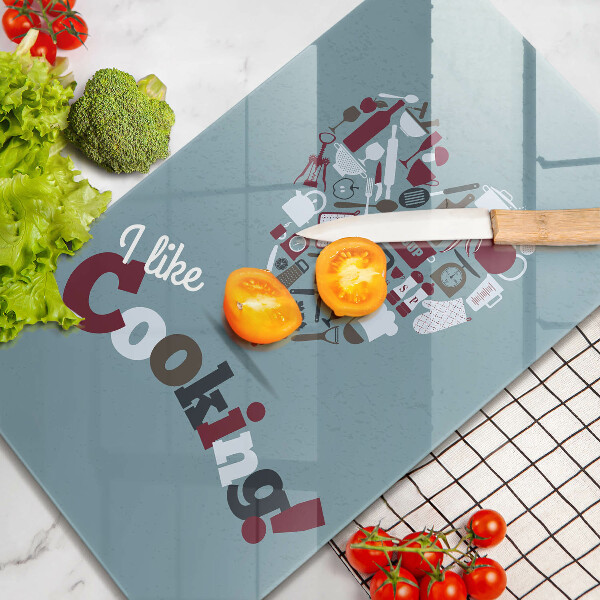 Glas Ceranfeldabdeckung I like cooking