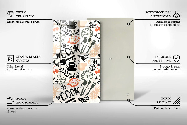 Glas Ceranfeldabdeckung Cartoon-Küchenmotiv