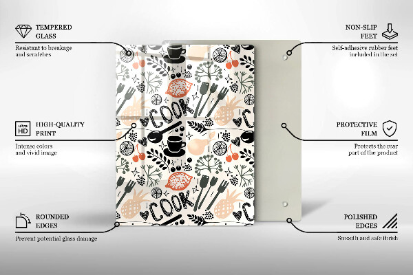 Glas Ceranfeldabdeckung Cartoon-Küchenmotiv