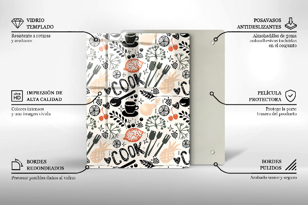 Glas Ceranfeldabdeckung Cartoon-Küchenmotiv