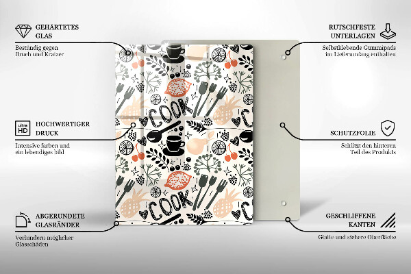 Glas Ceranfeldabdeckung Cartoon-Küchenmotiv