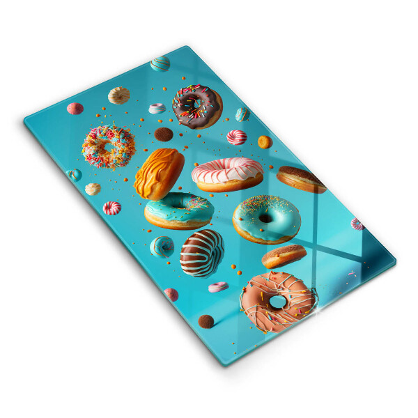 Glas Ceranfeldabdeckung Bunte Donuts