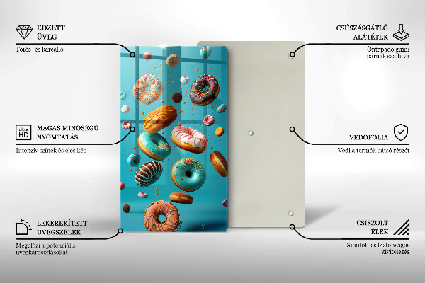 Glas Ceranfeldabdeckung Bunte Donuts
