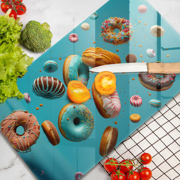 Glas Ceranfeldabdeckung Bunte Donuts