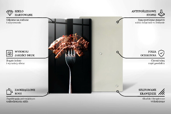 Glas Ceranfeldabdeckung Fleisch auf einer Gabel