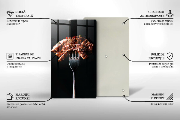 Glas Ceranfeldabdeckung Fleisch auf einer Gabel