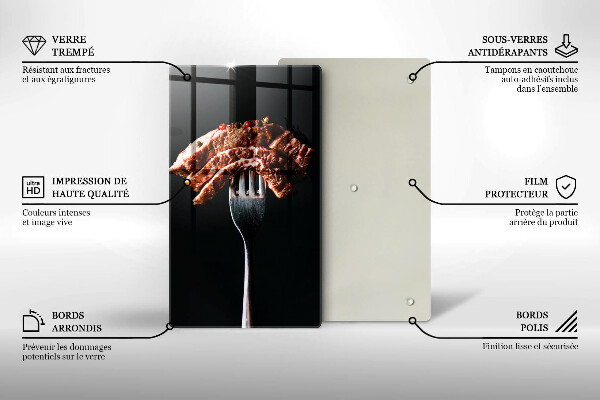 Glas Ceranfeldabdeckung Fleisch auf einer Gabel