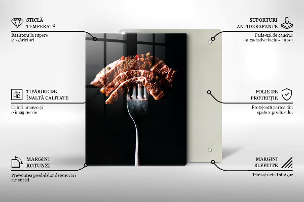 Glas Ceranfeldabdeckung Fleisch auf einer Gabel