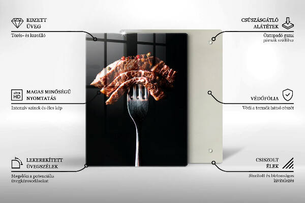 Glas Ceranfeldabdeckung Fleisch auf einer Gabel