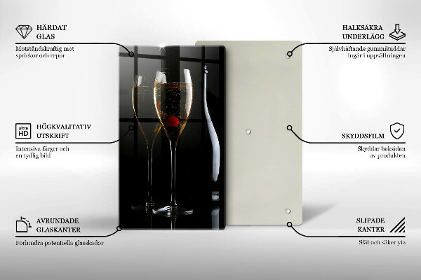 Glas Ceranfeldabdeckung Gläser Champagner