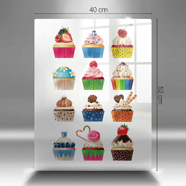 Glas Ceranfeldabdeckung Cupcake-Illustration