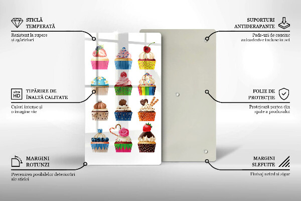 Glas Ceranfeldabdeckung Cupcake-Illustration