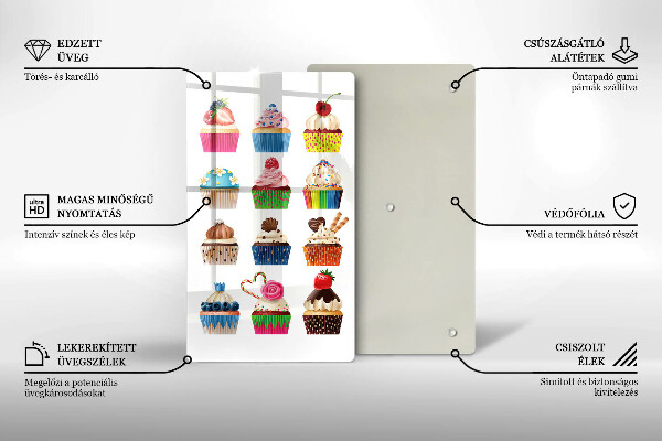 Glas Ceranfeldabdeckung Cupcake-Illustration
