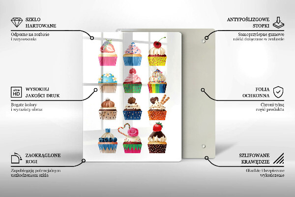 Glas Ceranfeldabdeckung Cupcake-Illustration