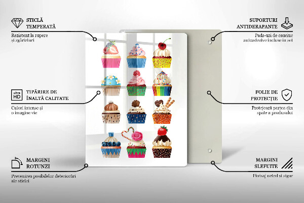Glas Ceranfeldabdeckung Cupcake-Illustration