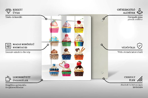 Glas Ceranfeldabdeckung Cupcake-Illustration