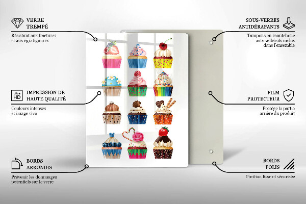 Glas Ceranfeldabdeckung Cupcake-Illustration