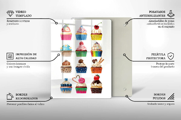 Glas Ceranfeldabdeckung Cupcake-Illustration