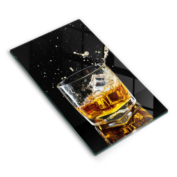 Glas Ceranfeldabdeckung Ein Glas Whiskey