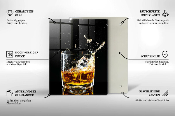 Glas Ceranfeldabdeckung Ein Glas Whiskey