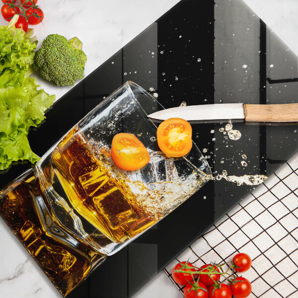 Glas Ceranfeldabdeckung Ein Glas Whiskey