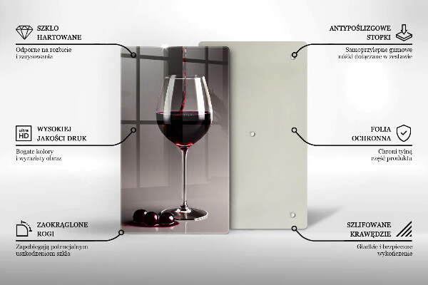Glas Ceranfeldabdeckung Glas und Trauben